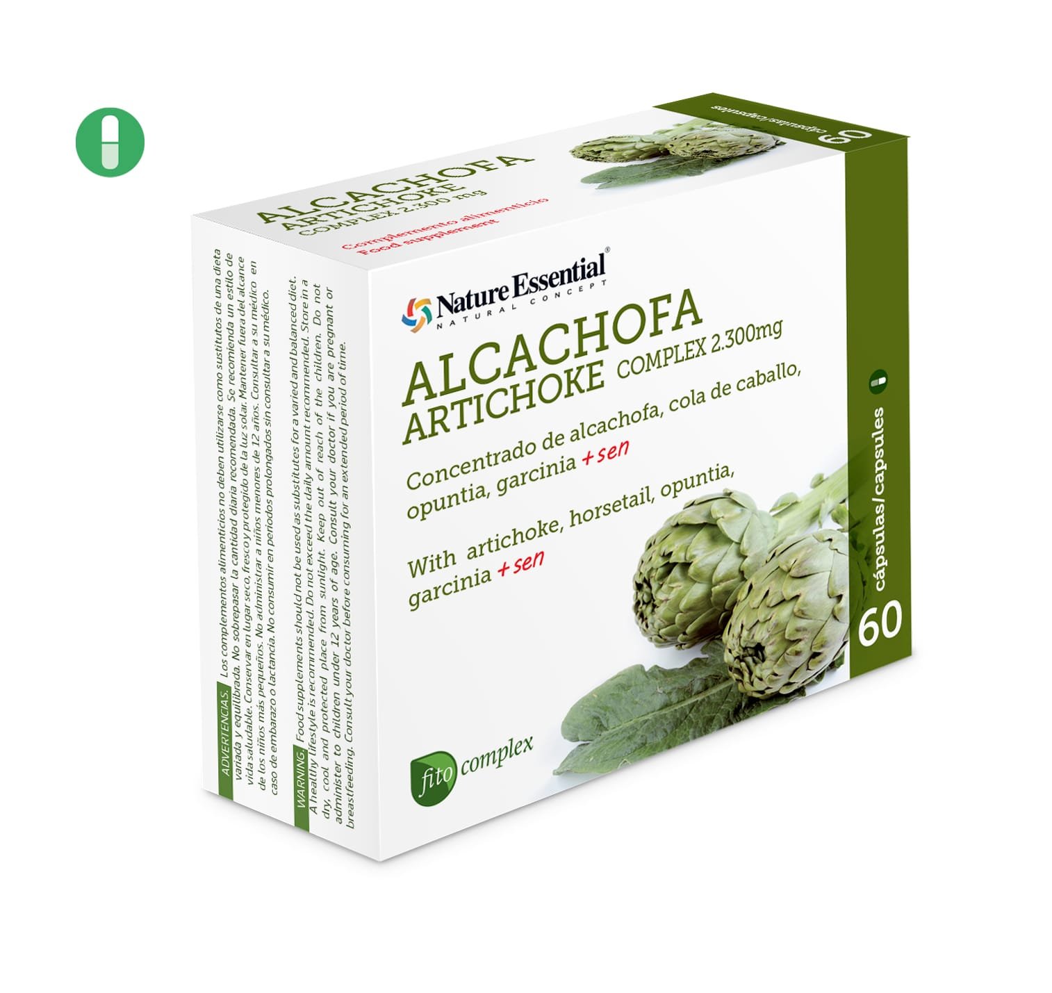 Alcachofa complex 2300 mg 60 cápsulas - Herbolario Naturalment Benidorm