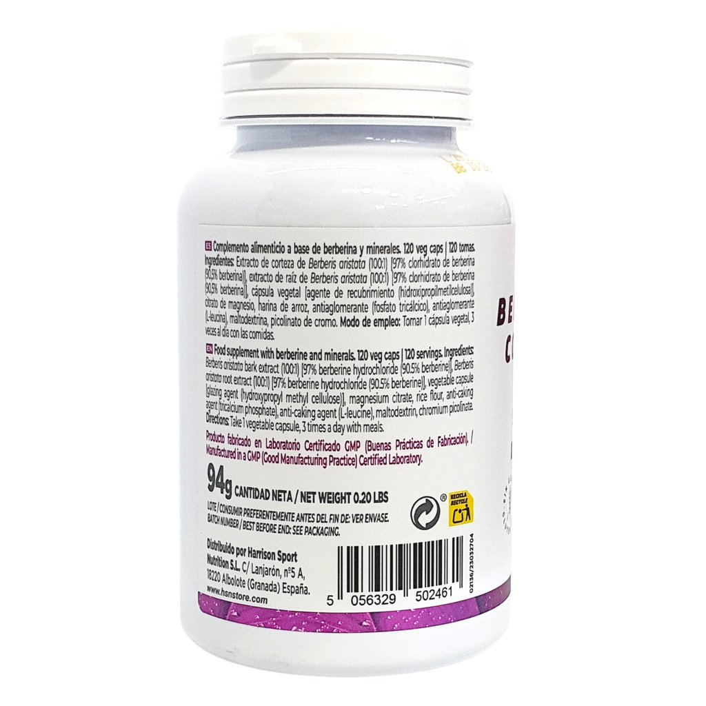 Berberina complex 500mg 120 caps vegetales Descricpion HSN