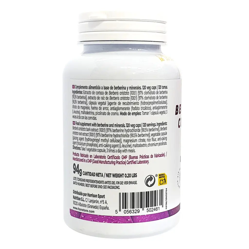 Berberina complex 500mg 120 caps vegetales Descricpion HSN