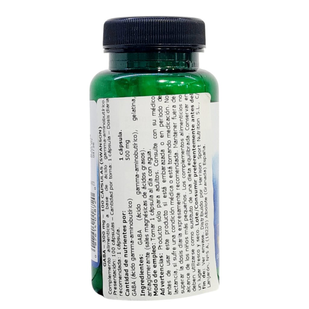 GABA 500 mg Swanson 100 cápsulas - Imagen 3