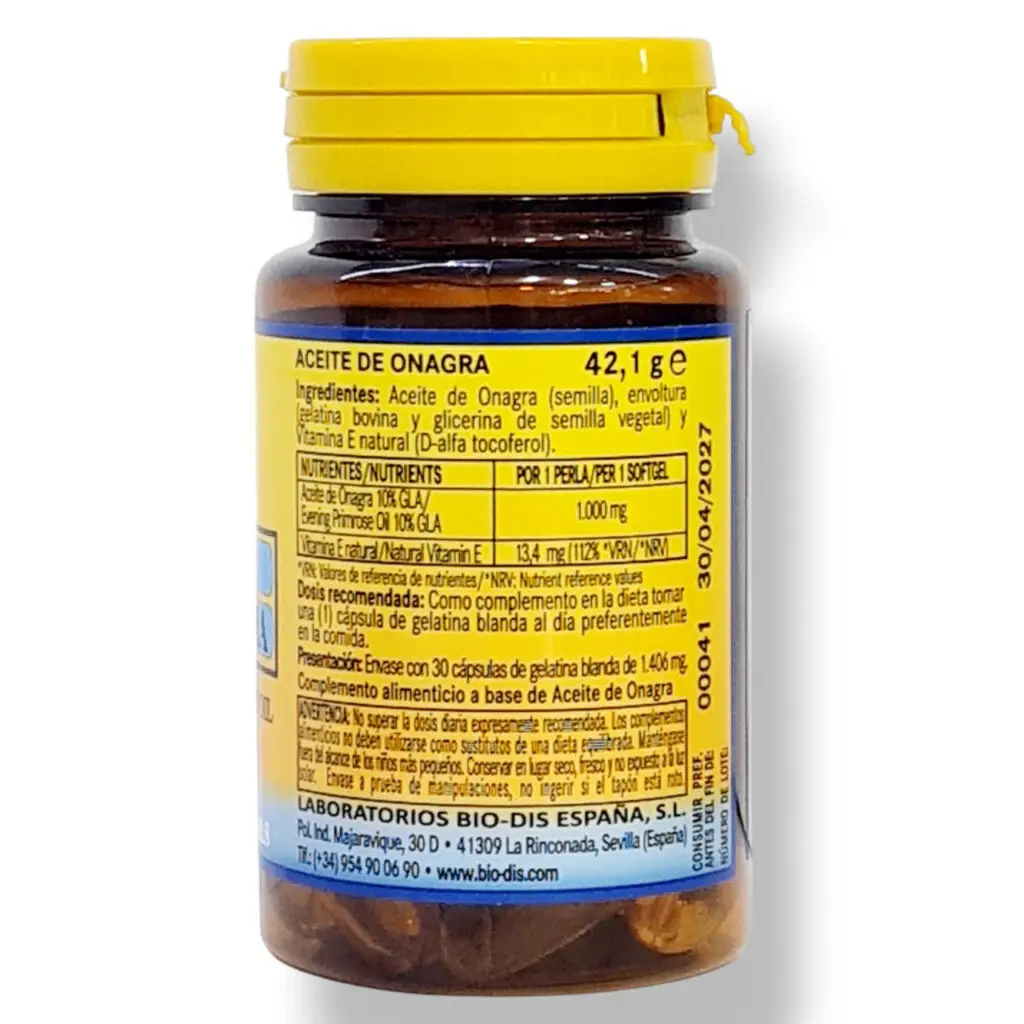 Aceite de Onagra 1.000 mg 30 perlas - Imagen 2