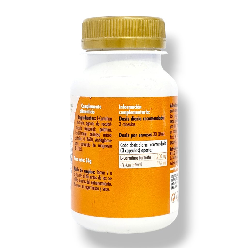 L Carnitina 600 mg 90 cápsulas GHF - Imagen 2