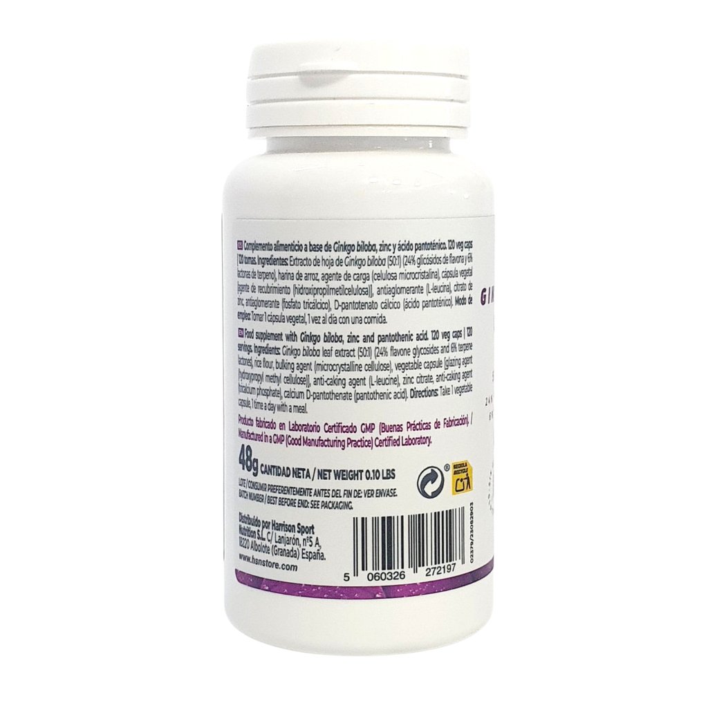 Ginkgo Biloba 120 mg HSN vegano