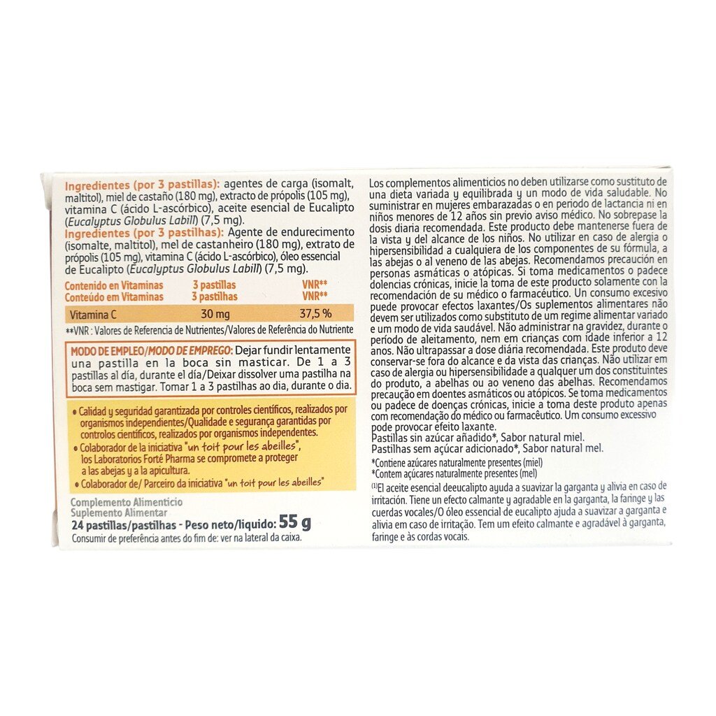 Pastillas para Chupar Própolis Forté Pharma Garganta Ingredientes