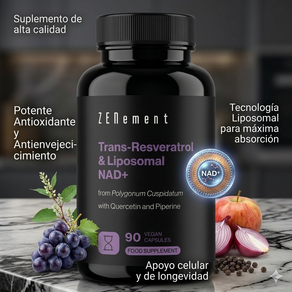 Trans-Resveratrol 500mg y NAD+ Liposomal ZEnement 90 Cáps - Imagen 4