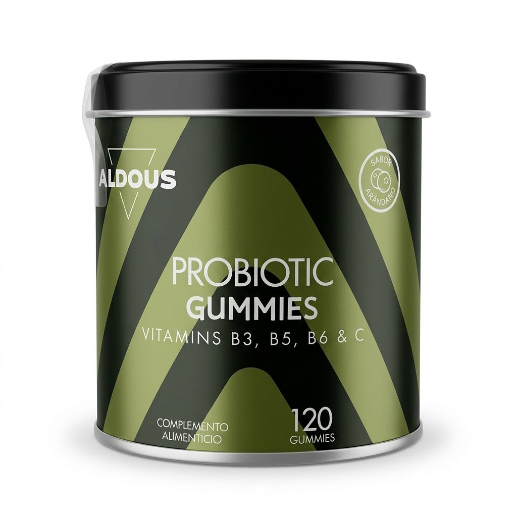 Probioticos Gummies Aldous Bio con Vitaminas B3, B5, B6 y C