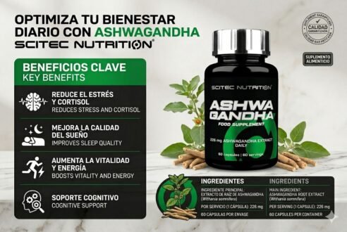 Cápsulas de Ashwagandha Scitec Nutrition 226mg beneficios y dosis