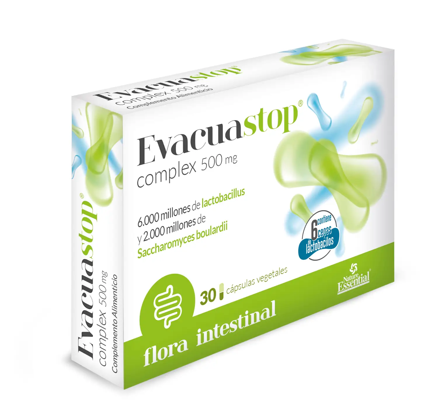 Evacuastop complex Cuidado de la Flora Intestinal | 500 mg | 30 Cáps