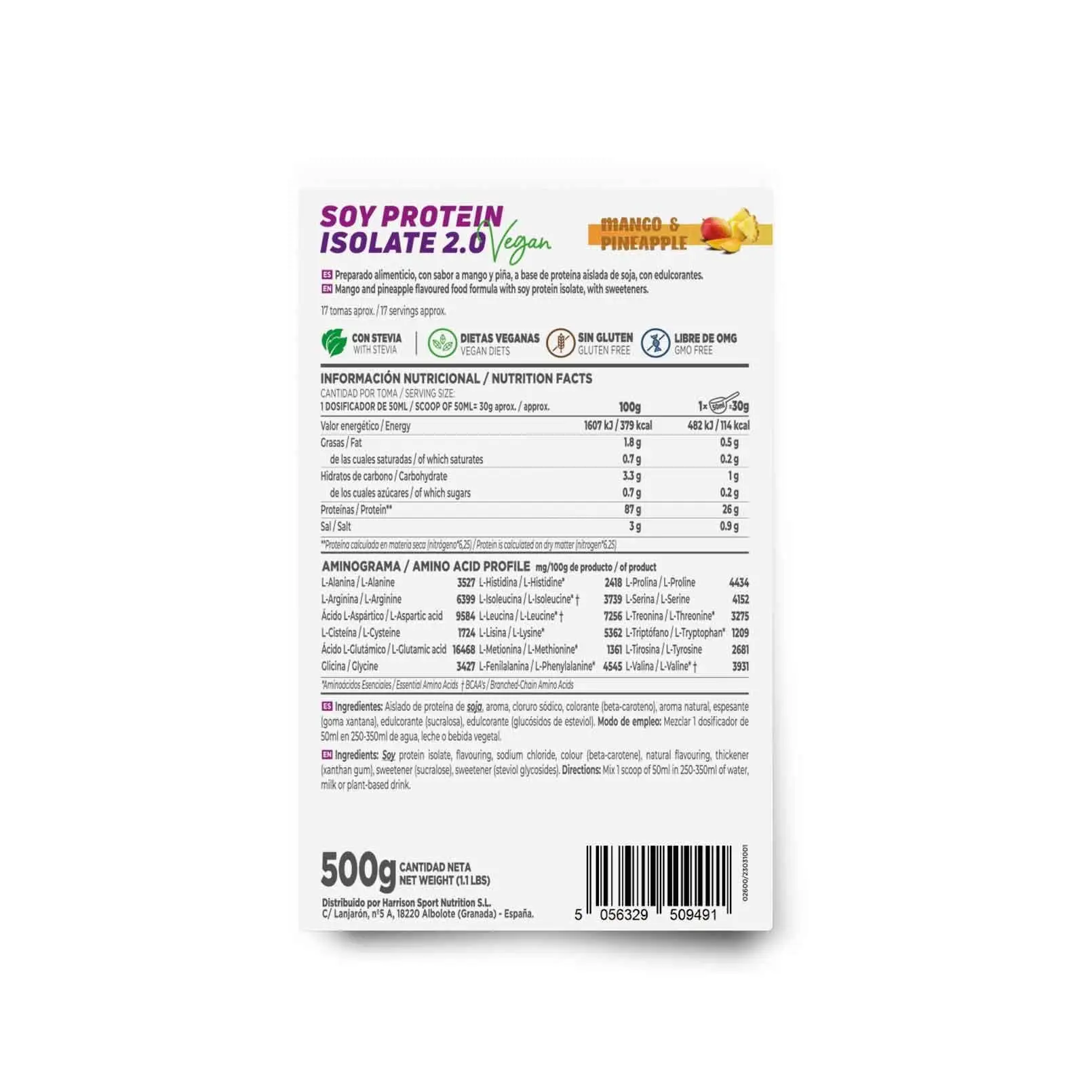 Proteína de soja aislada 2.0 | HSN 500 gr - Imagen 24