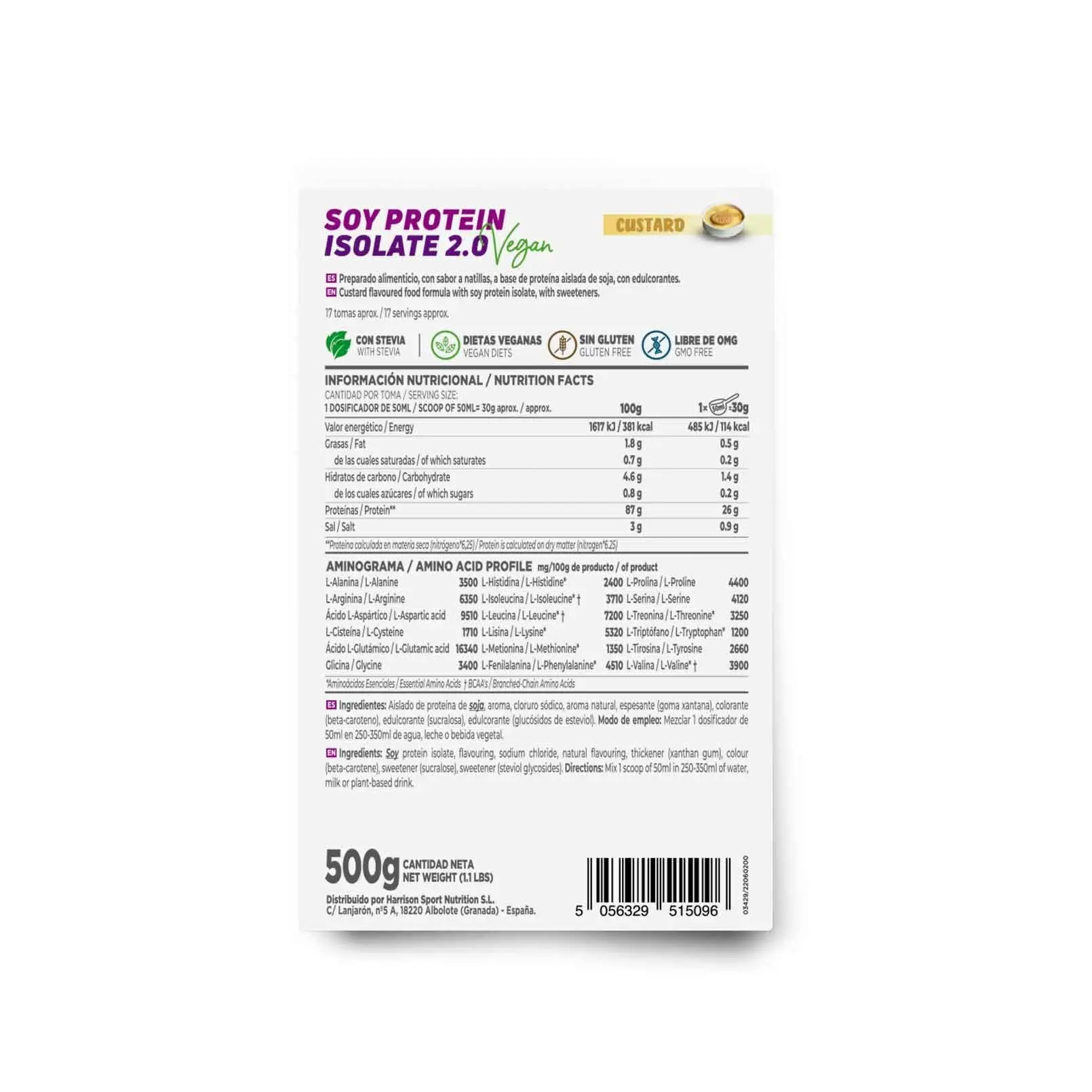 Proteína de soja aislada 2.0 | HSN 500 gr - Imagen 22