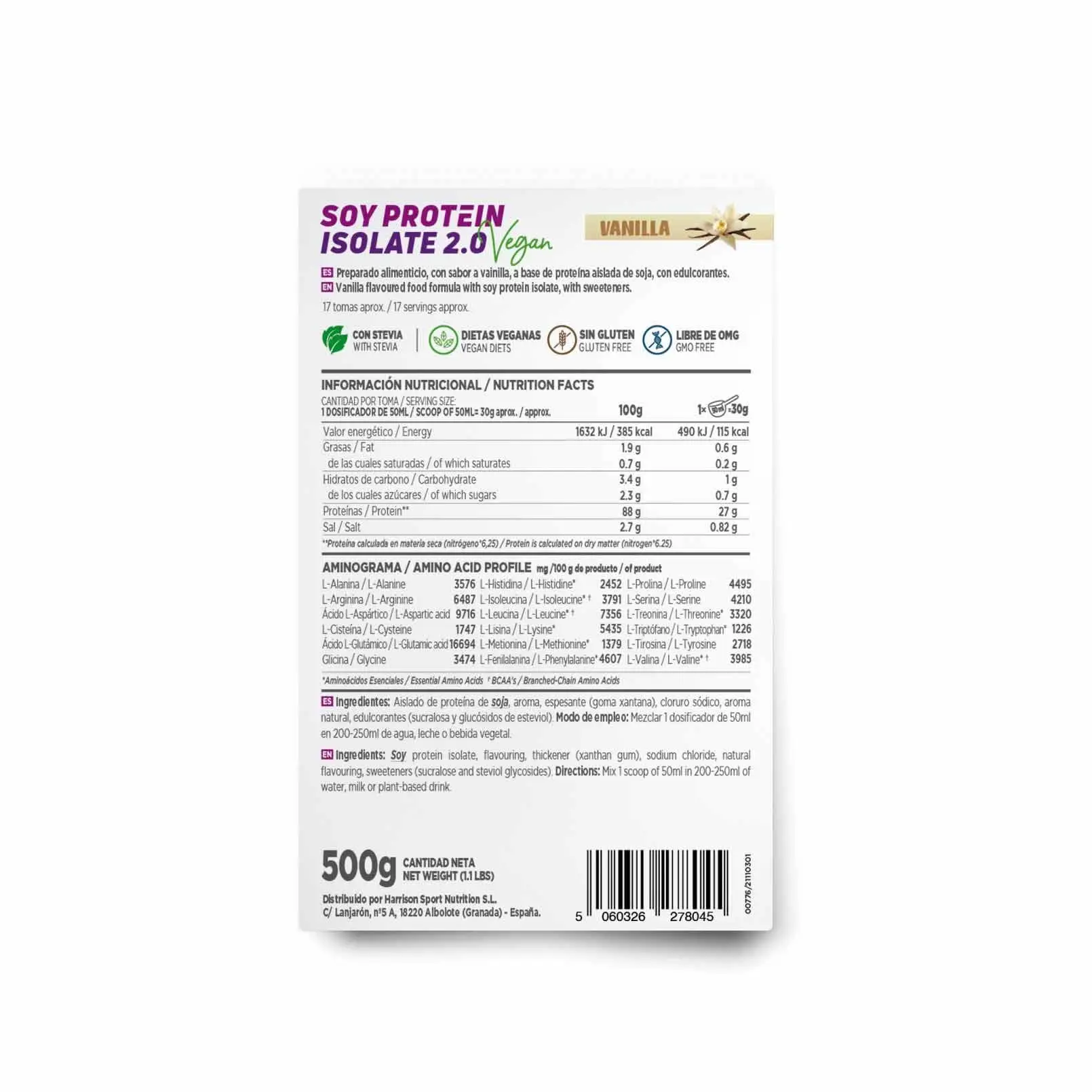 Proteína de soja aislada 2.0 | HSN 500 gr - Imagen 14