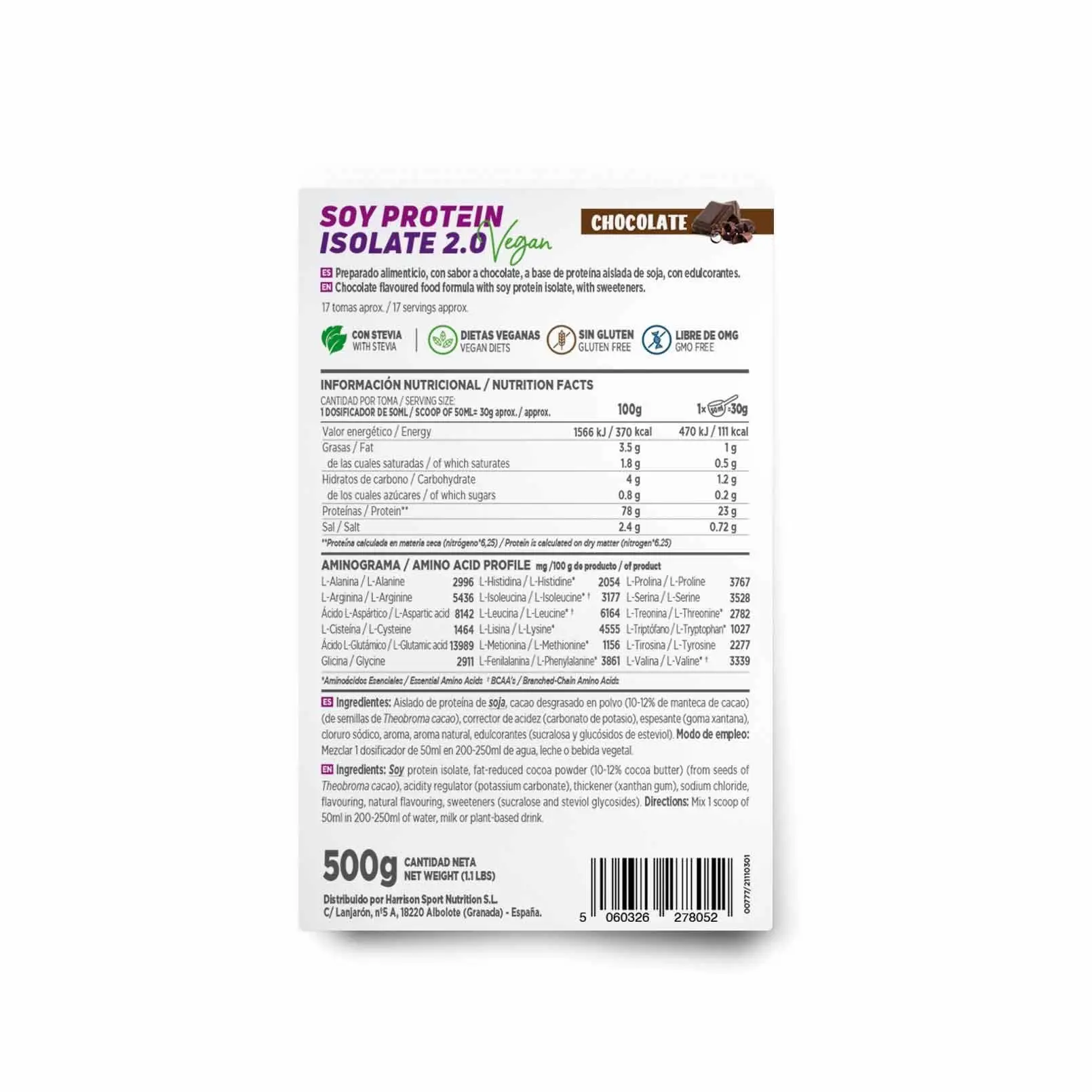 Proteína de soja aislada 2.0 | HSN 500 gr - Imagen 8